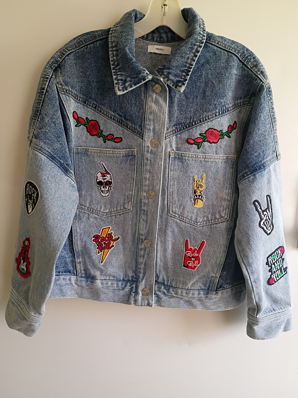Forever 21 Light Blue Washed Denim Jacket
